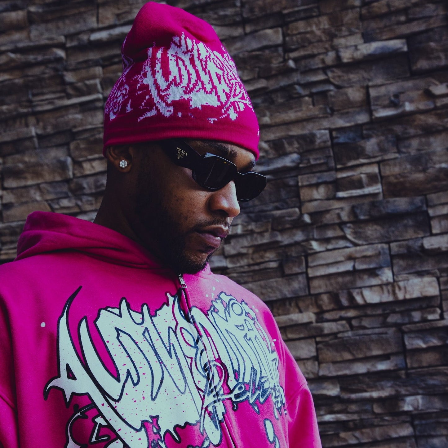 Pink Acid Wash Zip Ups